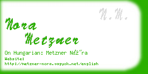 nora metzner business card